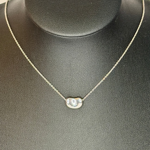 Tiffany & Co. Elsa Peretti Bean Necklace | Sterling Silver | Full Set - Picture 2 of 6